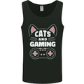 Cats and Gaming Funny Gamer Mens Vest Tank Top Black