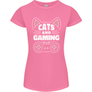 Cats and Gaming Funny Gamer Womens Petite Cut T-Shirt Azalea