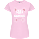 Cats and Gaming Funny Gamer Womens Petite Cut T-Shirt Light Pink