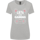 Cats and Gaming Funny Gamer Womens Wider Cut T-Shirt Sports Grey