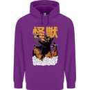 Catzilla Funny Cat Monster Parody Childrens Kids Hoodie Purple