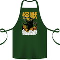 Catzilla Funny Cat Monster Parody Cotton Apron 100% Organic Forest Green