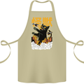 Catzilla Funny Cat Monster Parody Cotton Apron 100% Organic Khaki