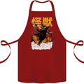 Catzilla Funny Cat Monster Parody Cotton Apron 100% Organic Maroon