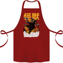 Catzilla Funny Cat Monster Parody Cotton Apron 100% Organic Maroon