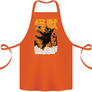 Catzilla Funny Cat Monster Parody Cotton Apron 100% Organic Orange
