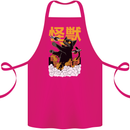 Catzilla Funny Cat Monster Parody Cotton Apron 100% Organic Pink
