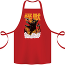 Catzilla Funny Cat Monster Parody Cotton Apron 100% Organic Red