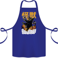 Catzilla Funny Cat Monster Parody Cotton Apron 100% Organic Royal Blue