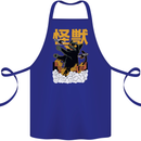 Catzilla Funny Cat Monster Parody Cotton Apron 100% Organic Royal Blue