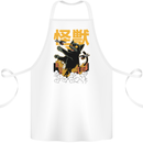 Catzilla Funny Cat Monster Parody Cotton Apron 100% Organic White