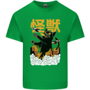 Catzilla Funny Cat Monster Parody Kids T-Shirt Childrens Irish Green