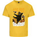 Catzilla Funny Cat Monster Parody Kids T-Shirt Childrens Yellow