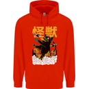 Catzilla Funny Cat Monster Parody Mens 80% Cotton Hoodie Bright Red