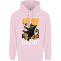 Catzilla Funny Cat Monster Parody Mens 80% Cotton Hoodie Light Pink