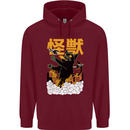 Catzilla Funny Cat Monster Parody Mens 80% Cotton Hoodie Maroon