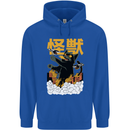 Catzilla Funny Cat Monster Parody Mens 80% Cotton Hoodie Royal Blue
