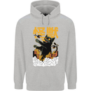 Catzilla Funny Cat Monster Parody Mens 80% Cotton Hoodie Sports Grey