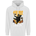 Catzilla Funny Cat Monster Parody Mens 80% Cotton Hoodie White