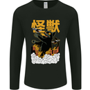 Catzilla Funny Cat Monster Parody Mens Long Sleeve T-Shirt Black