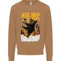 Catzilla Funny Cat Monster Parody Mens Sweatshirt Jumper Caramel Latte