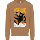 Catzilla Funny Cat Monster Parody Mens Sweatshirt Jumper Caramel Latte