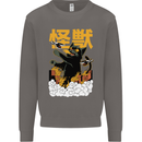 Catzilla Funny Cat Monster Parody Mens Sweatshirt Jumper Charcoal
