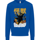 Catzilla Funny Cat Monster Parody Mens Sweatshirt Jumper Royal Blue