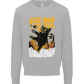 Catzilla Funny Cat Monster Parody Mens Sweatshirt Jumper Sports Grey
