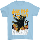 Catzilla Funny Cat Monster Parody Mens T-Shirt 100% Cotton Light Blue