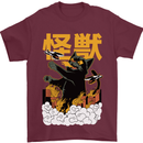Catzilla Funny Cat Monster Parody Mens T-Shirt 100% Cotton Maroon