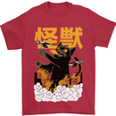 Catzilla Funny Cat Monster Parody Mens T-Shirt 100% Cotton Red