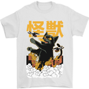 Catzilla Funny Cat Monster Parody Mens T-Shirt 100% Cotton White