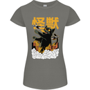 Catzilla Funny Cat Monster Parody Womens Petite Cut T-Shirt Charcoal