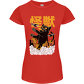 Catzilla Funny Cat Monster Parody Womens Petite Cut T-Shirt Red