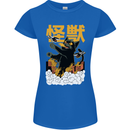 Catzilla Funny Cat Monster Parody Womens Petite Cut T-Shirt Royal Blue