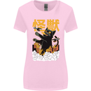 Catzilla Funny Cat Monster Parody Womens Wider Cut T-Shirt Light Pink
