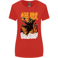 Catzilla Funny Cat Monster Parody Womens Wider Cut T-Shirt Red