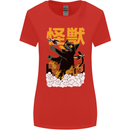 Catzilla Funny Cat Monster Parody Womens Wider Cut T-Shirt Red