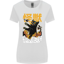Catzilla Funny Cat Monster Parody Womens Wider Cut T-Shirt White