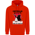 Catzilla Funny Cat Parody Childrens Kids Hoodie Bright Red