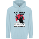 Catzilla Funny Cat Parody Childrens Kids Hoodie Light Blue