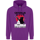Catzilla Funny Cat Parody Childrens Kids Hoodie Purple