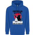 Catzilla Funny Cat Parody Childrens Kids Hoodie Royal Blue