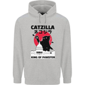 Catzilla Funny Cat Parody Childrens Kids Hoodie Sports Grey