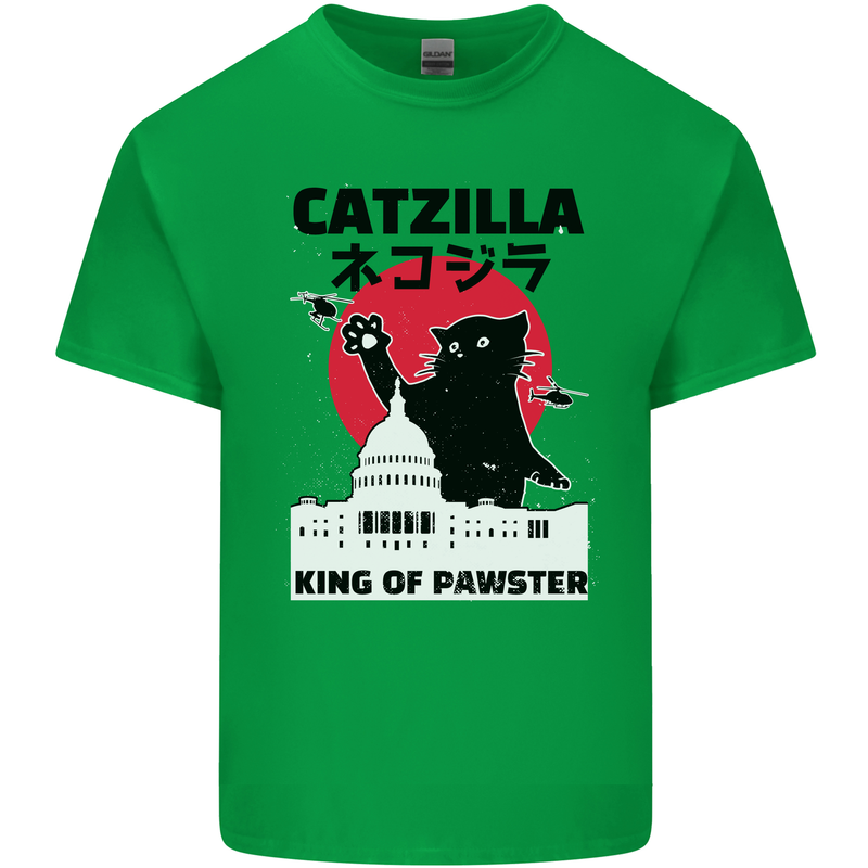 Catzilla Funny Cat Parody Kids T-Shirt Childrens Irish Green
