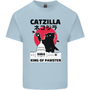 Catzilla Funny Cat Parody Kids T-Shirt Childrens Light Blue