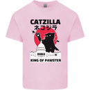 Catzilla Funny Cat Parody Kids T-Shirt Childrens Light Pink