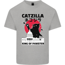 Catzilla Funny Cat Parody Kids T-Shirt Childrens Sports Grey