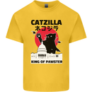 Catzilla Funny Cat Parody Kids T-Shirt Childrens Yellow